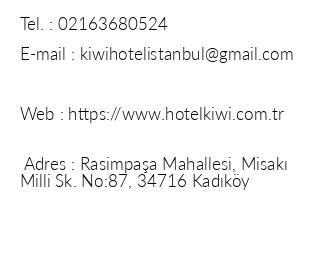 Hotel Kiwi iletiim bilgileri